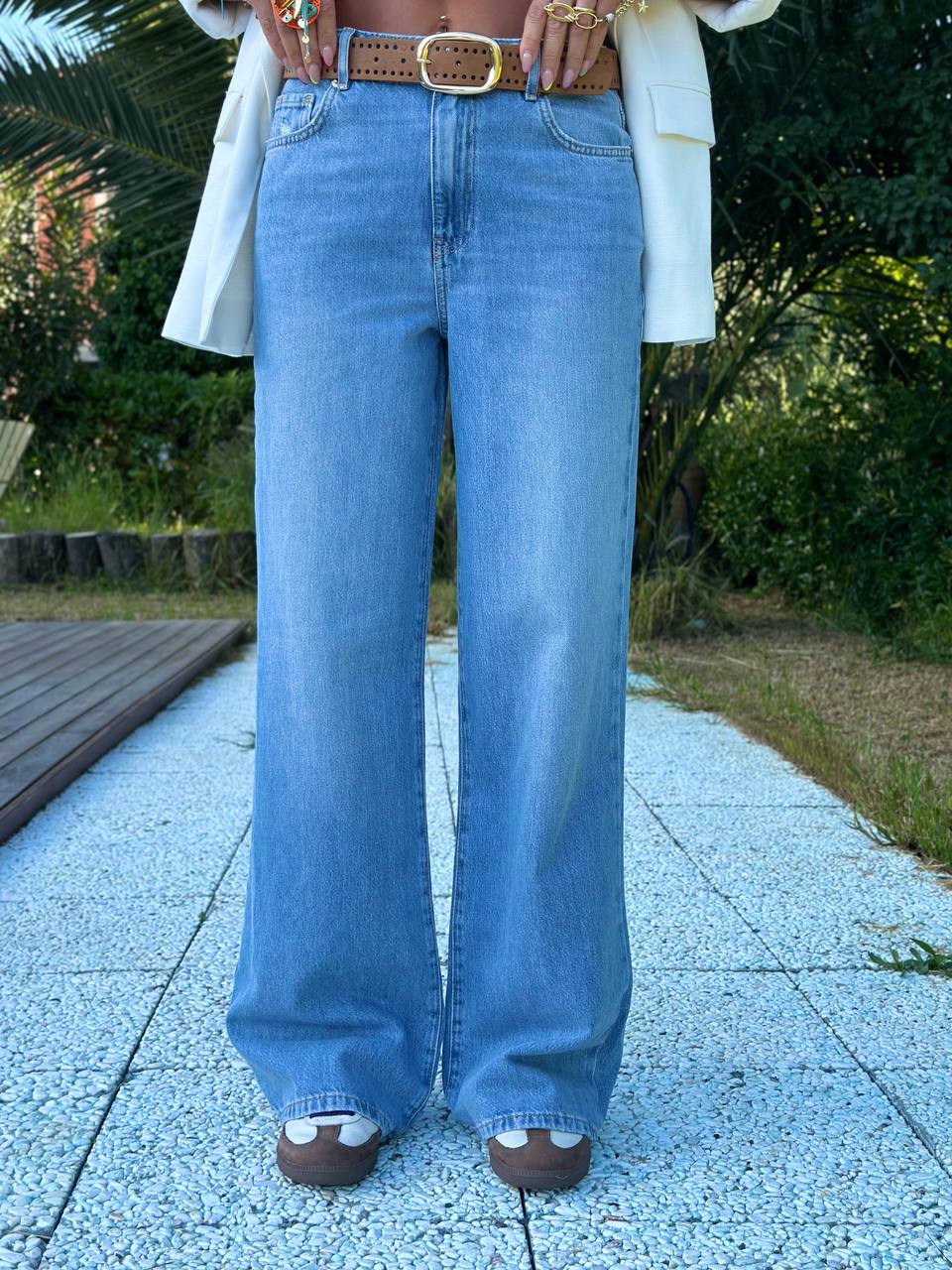 WIDE LEG DENIM PANTOLON (Açık Mavi)