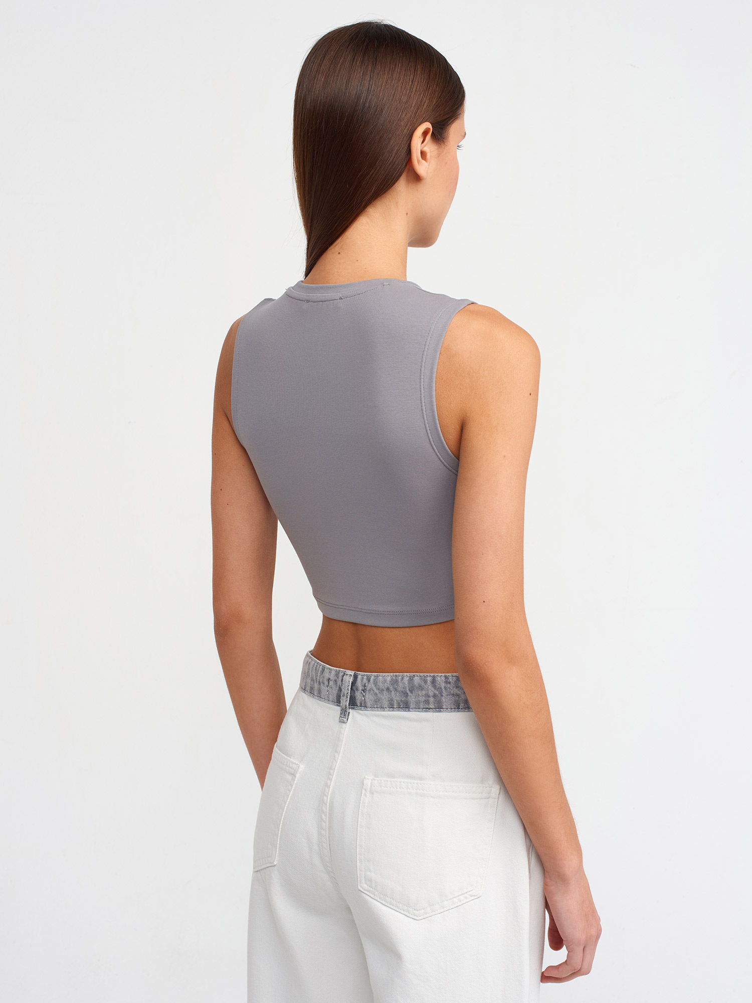 KOLSUZ CROP TOP (Gri)