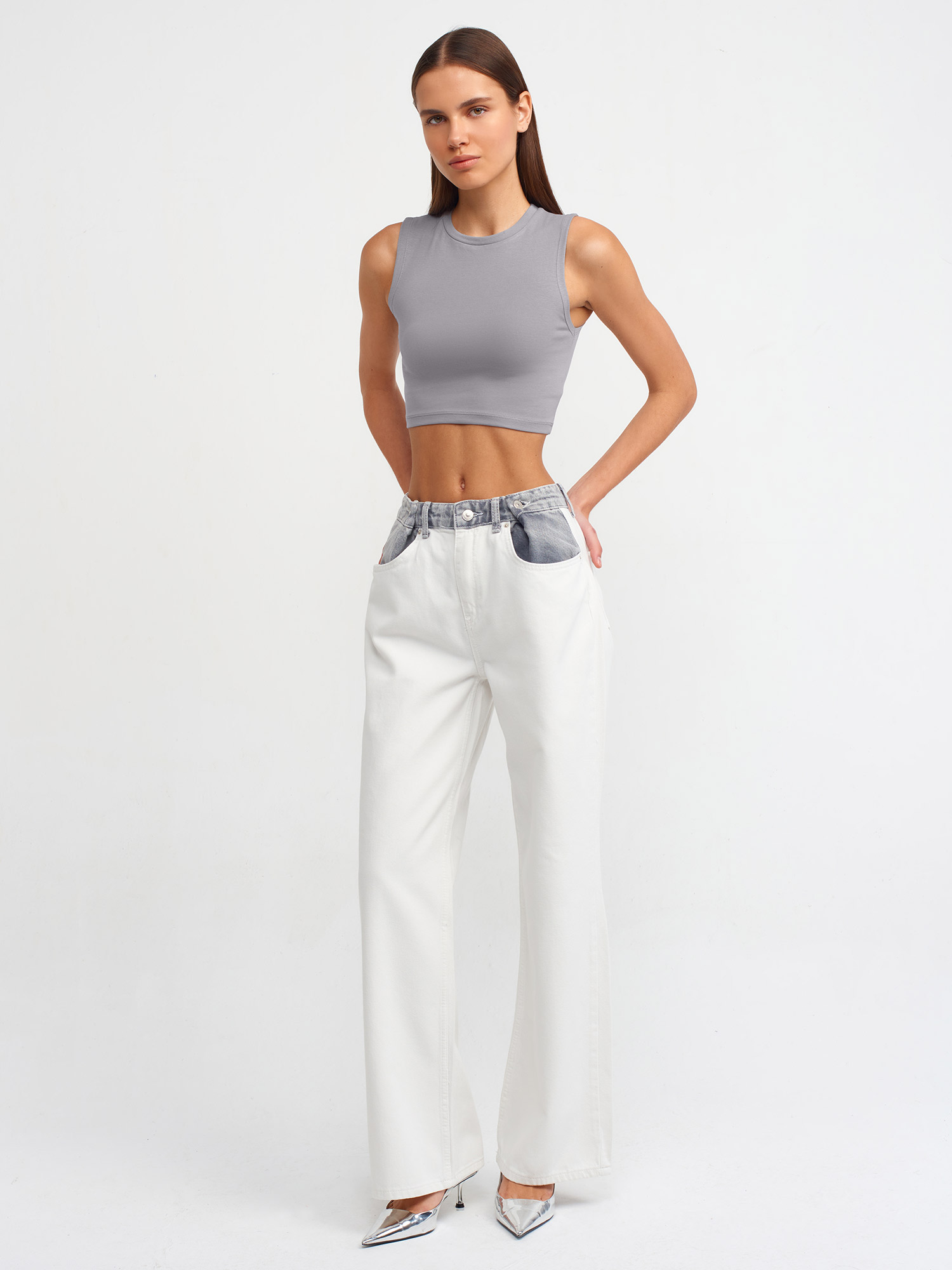 KOLSUZ CROP TOP (Gri)