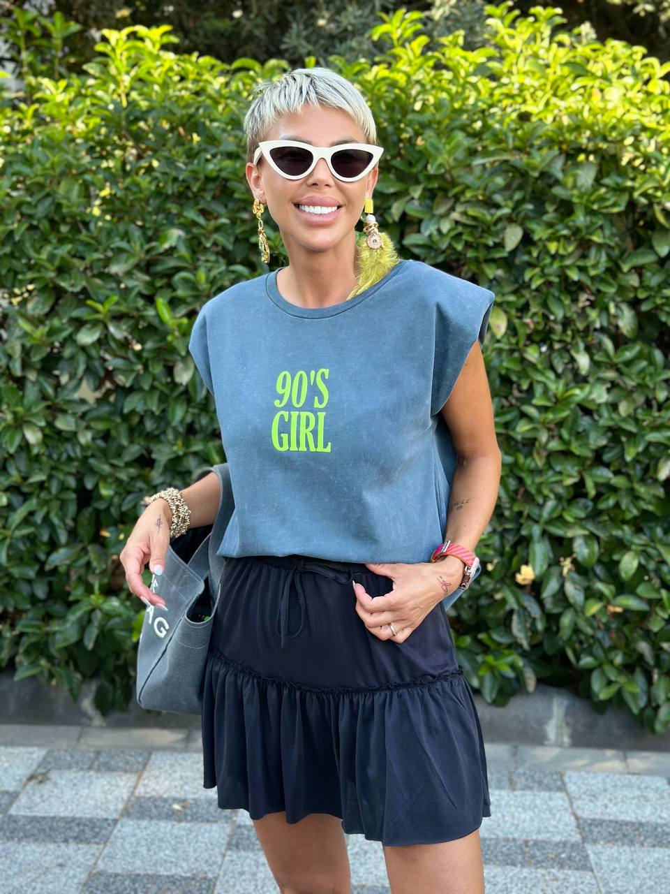 90S GIRL KOLSUZ TSHIRT (Antrasit)