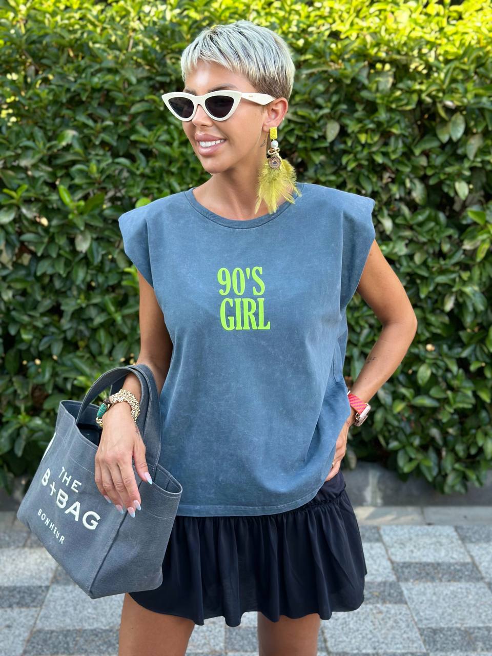 90S GIRL KOLSUZ TSHIRT (Antrasit)