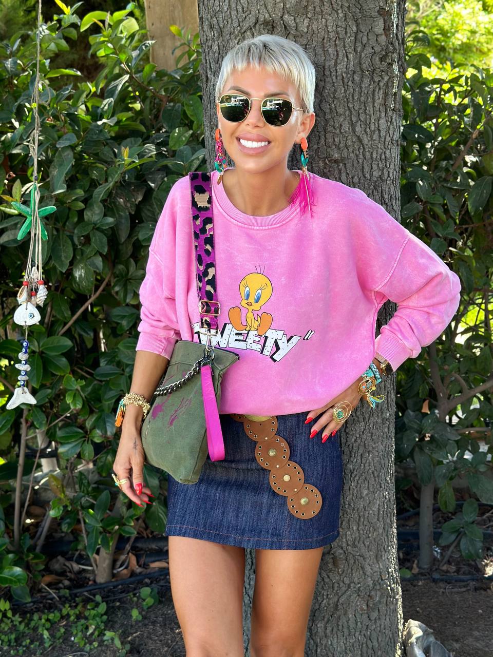 YIKAMALI TWEETY SWEATSHIRT (Pembe)