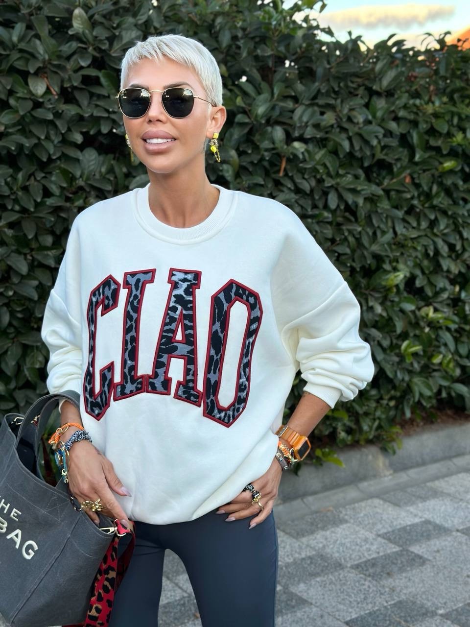 CIAO NAKIŞLI SWEATSHIRT (Ekru)