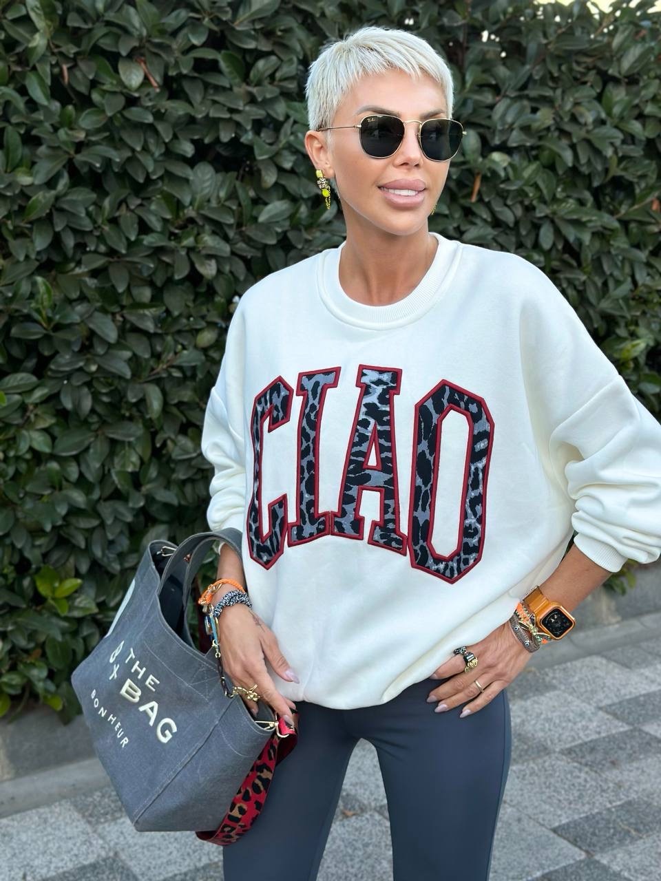 CIAO NAKIŞLI SWEATSHIRT (Ekru)