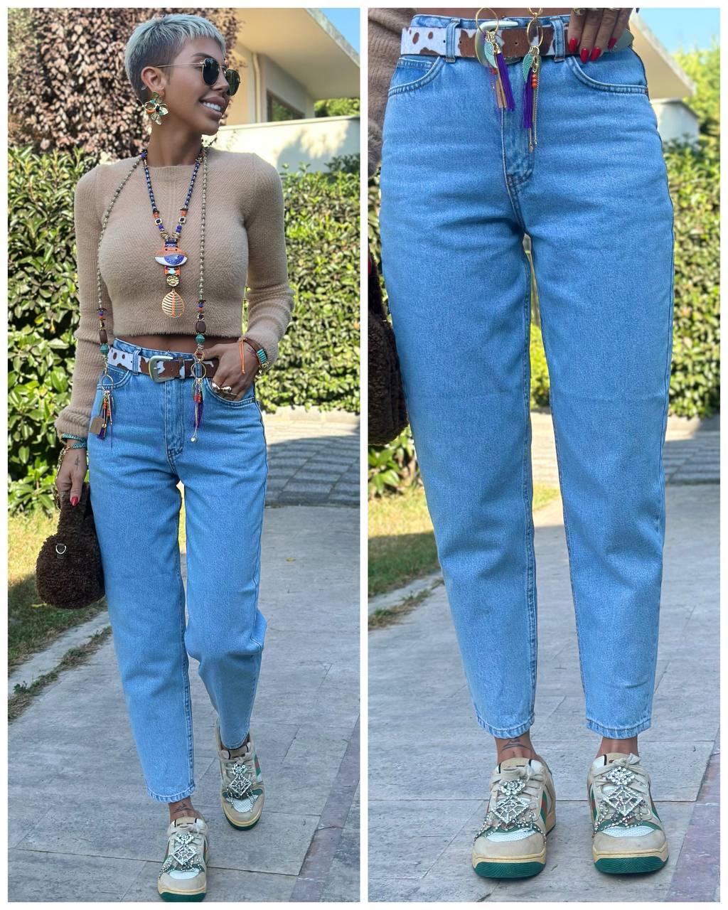 VINTAGE MOM DENIM PANTOLON (Açık Mavi)