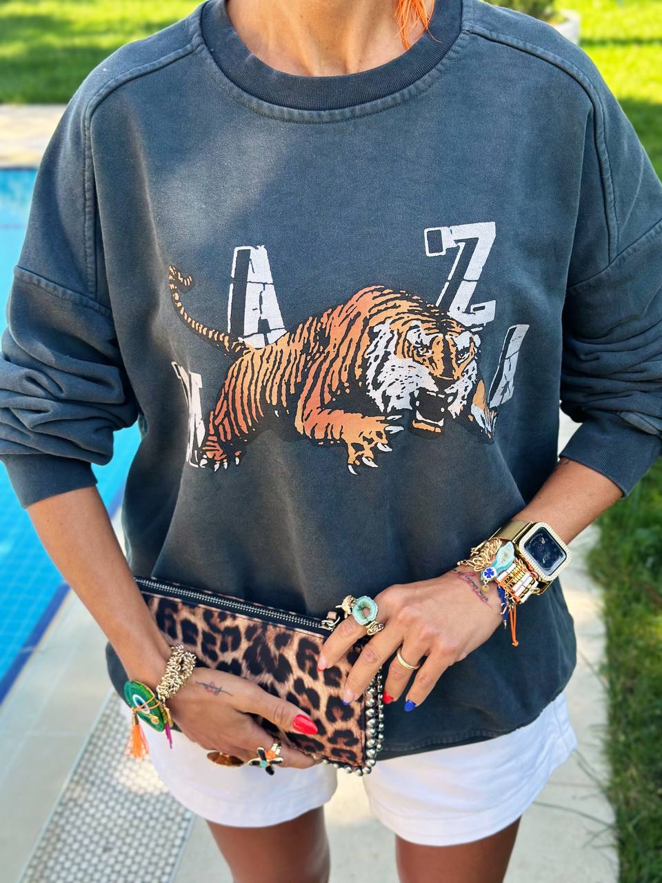 YIKAMALI MAZA TIGER SWEATSHIRT (Antrasit)